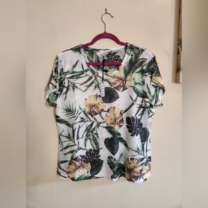 Milano tropical leaf top large nwt
